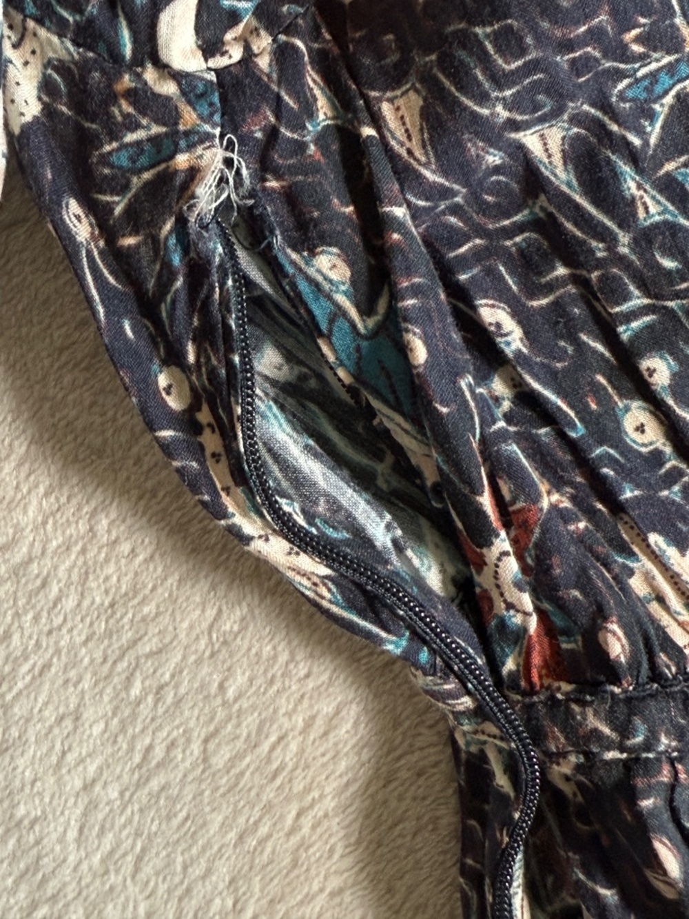 Ulla Johnson Dress Womens 6 Twilight Navy Floral Thelma Puff Sleeve Midi NWT - Picture 10 of 15